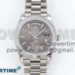 DayDate 40 SS QF 904L Steel Gray Stick Dial on President Bracelet VR3255 V5 (Gain Weight)
