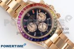 Daytona 116595RBOW RG Rainbow Crystal N6F Best Edition Black Dial on RG Bracelet SA4130 - Image 3