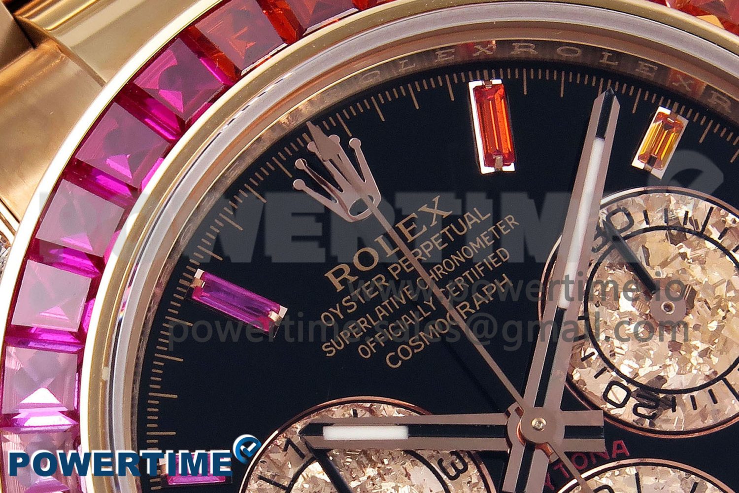Daytona 116595RBOW RG Rainbow Crystal N6F Best Edition Black Dial on RG Bracelet SA4130 - Image 4