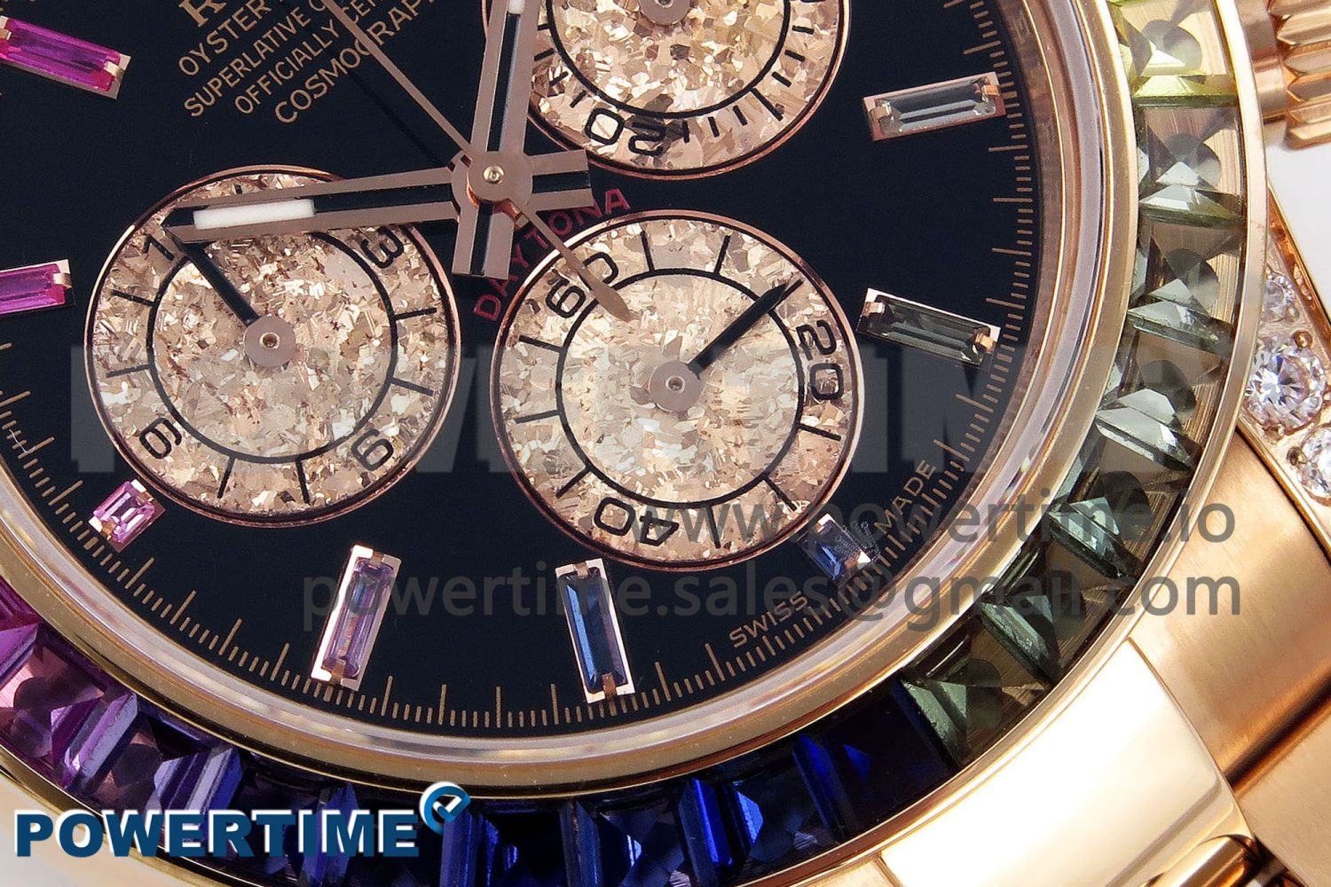 Daytona 116595RBOW RG Rainbow Crystal N6F Best Edition Black Dial on RG Bracelet SA4130 - Image 5