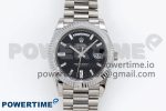 DayDate 40 SS JDF 904L Steel Black Crystal Dial on President Bracelet VR3255 V3 (Gain Weight)