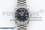 DayDate 40 SS JDF 904L Steel Black Roman Dial on President Bracelet VR3255 V3 (Gain Weight)