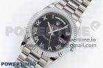 DayDate 40 SS JDF 904L Steel Black Roman Dial on President Bracelet VR3255 V3 (Gain Weight) - Image 2