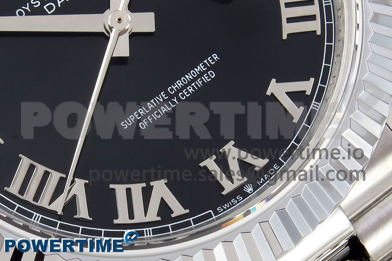 DayDate 40 SS JDF 904L Steel Black Roman Dial on President Bracelet VR3255 V3 (Gain Weight) - Image 5