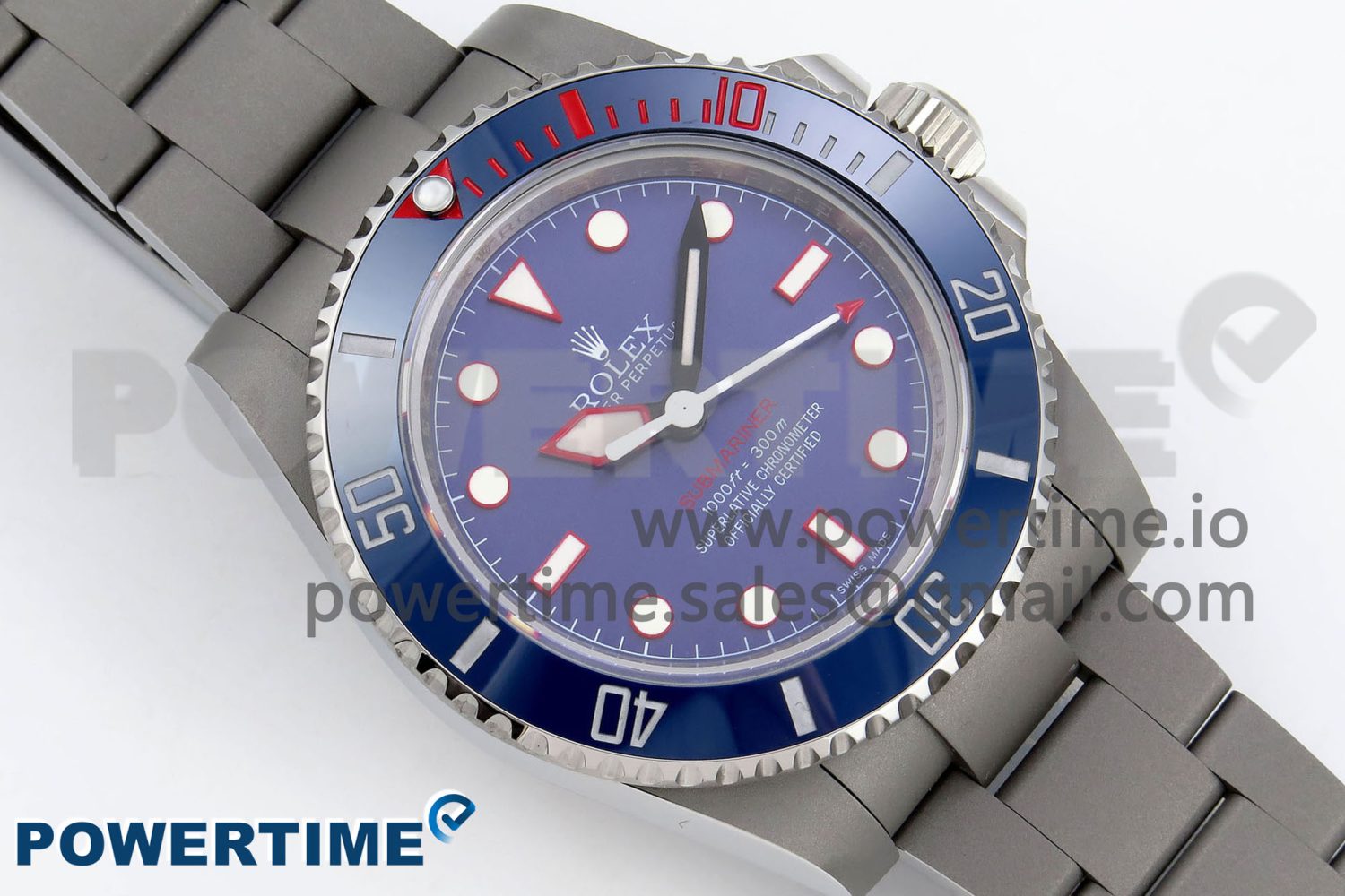 Submariner Sandblasted JDF Best Edition Blue Ceramic Bezel Blue Dial Dial on SS Bracelet SA3130 - Image 3