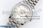 DayDate 40 SS JDF 904L Steel White Textured Roman Dial on President Bracelet VR3255 V3 (Gain Weight) - Image 2