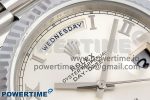 DayDate 40 SS JDF 904L Steel White Textured Roman Dial on President Bracelet VR3255 V3 (Gain Weight) - Image 4