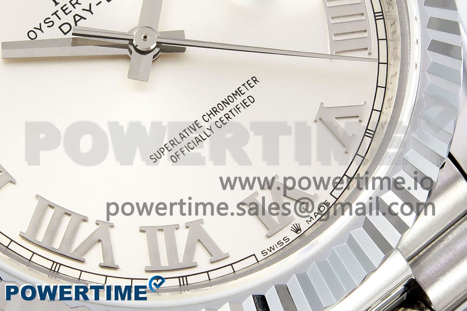 DayDate 40 SS JDF 904L Steel White Textured Roman Dial on President Bracelet VR3255 V3 (Gain Weight) - Image 5