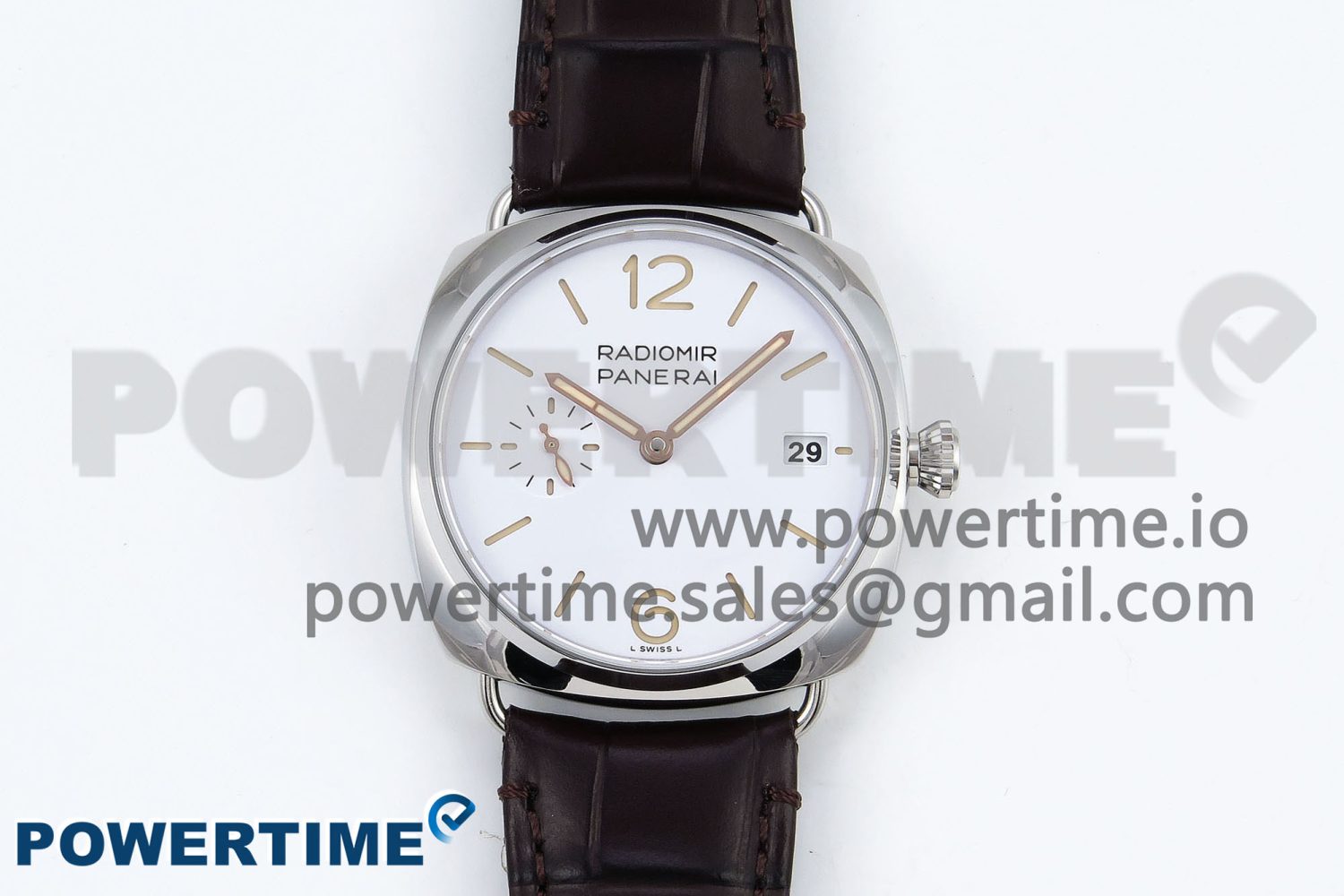 PAM1292 Radiomir 40mm VSF 1:1 Best Edition White Dial on Brown Leather Strap P900 - Image 1