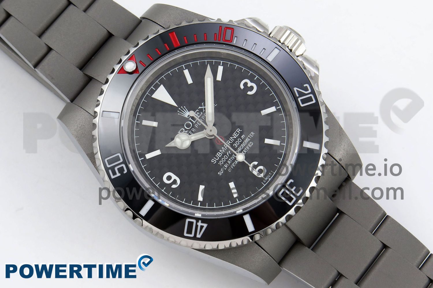 Submariner Sandblasted GMF Best Edition Black Ceramic Bezel Carbon Dial Dial on SS Bracelet SA3130 - Image 3