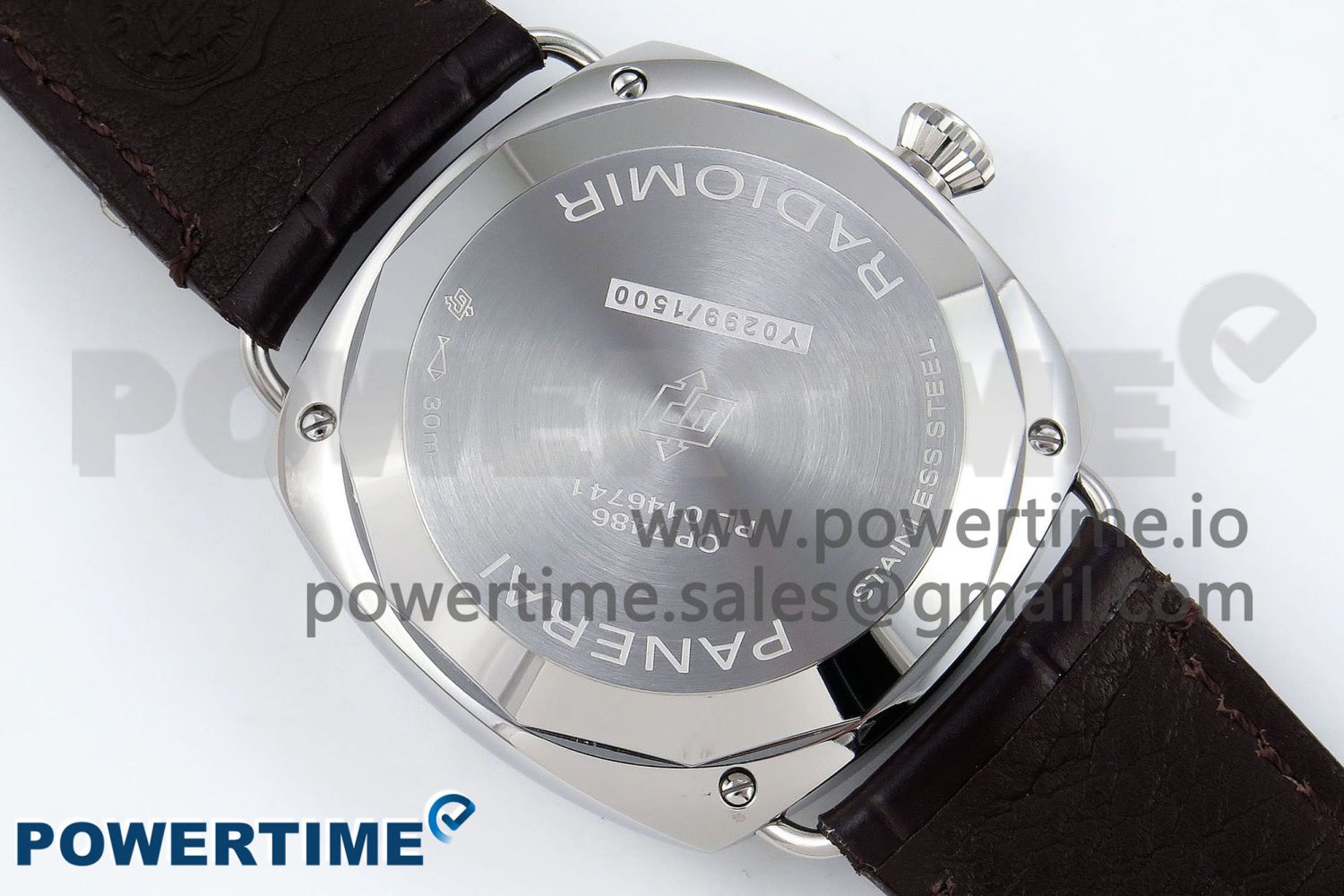 PAM1386 Radiomir 40mm VSF 1:1 Best Edition Green Dial on Brown Leather Strap P900 - Image 8