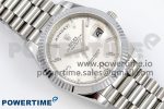 DayDate 40 SS JDF 904L Steel Silver Crystal Dial on President Bracelet VR3255 V3 (Gain Weight) - Image 3