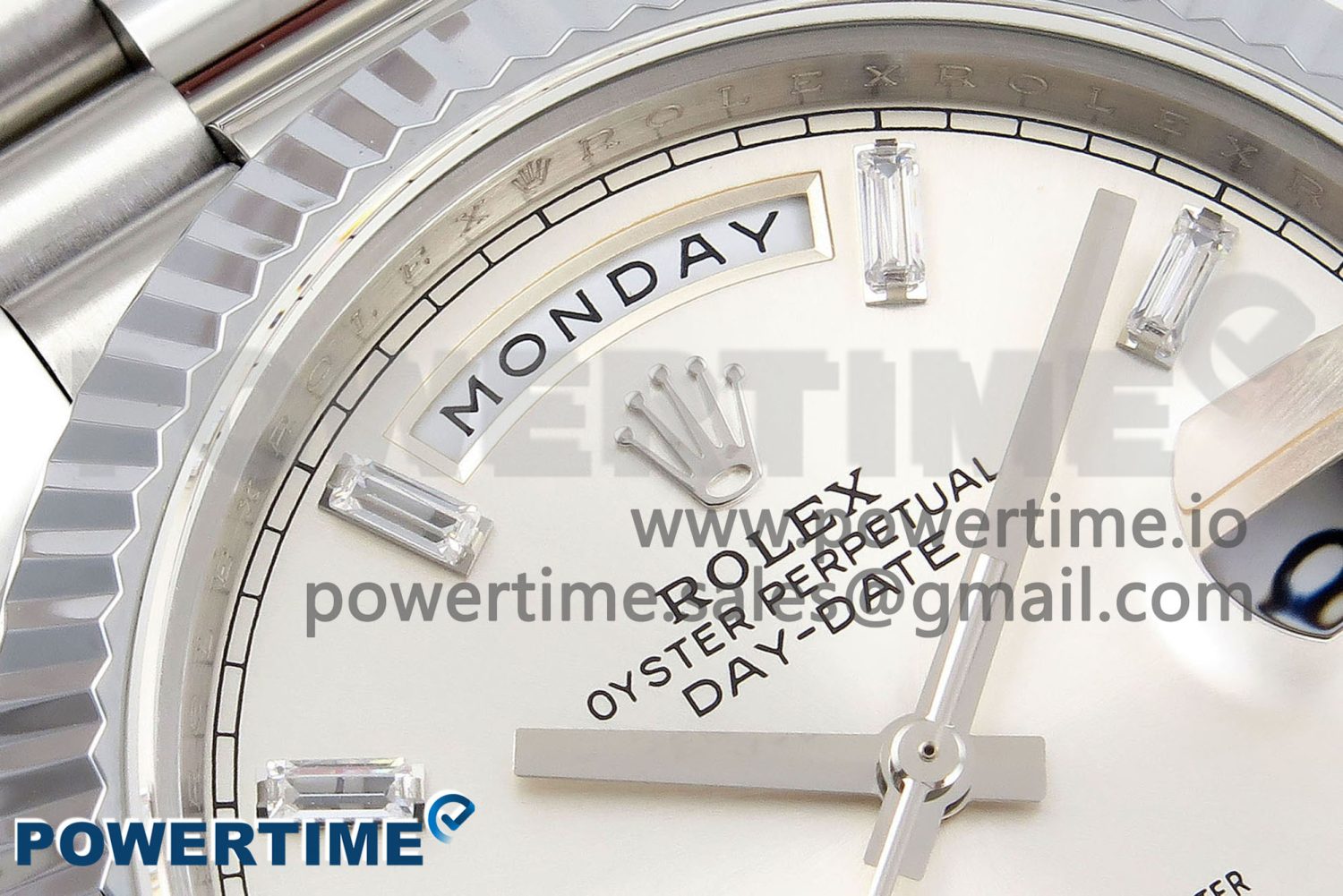 DayDate 40 SS JDF 904L Steel Silver Crystal Dial on President Bracelet VR3255 V3 (Gain Weight) - Image 4