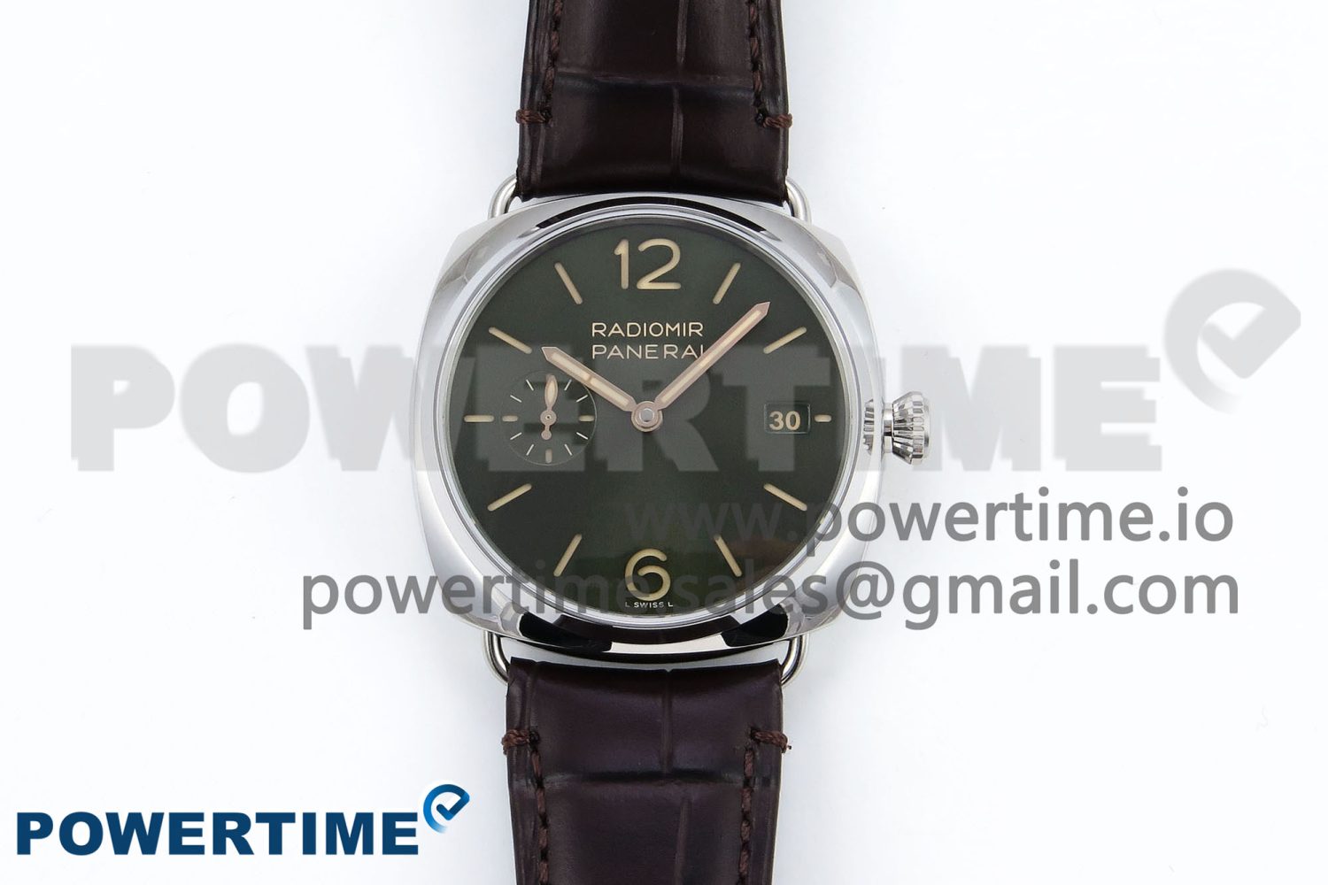 PAM1386 Radiomir 40mm VSF 1:1 Best Edition Green Dial on Brown Leather Strap P900 - Image 1