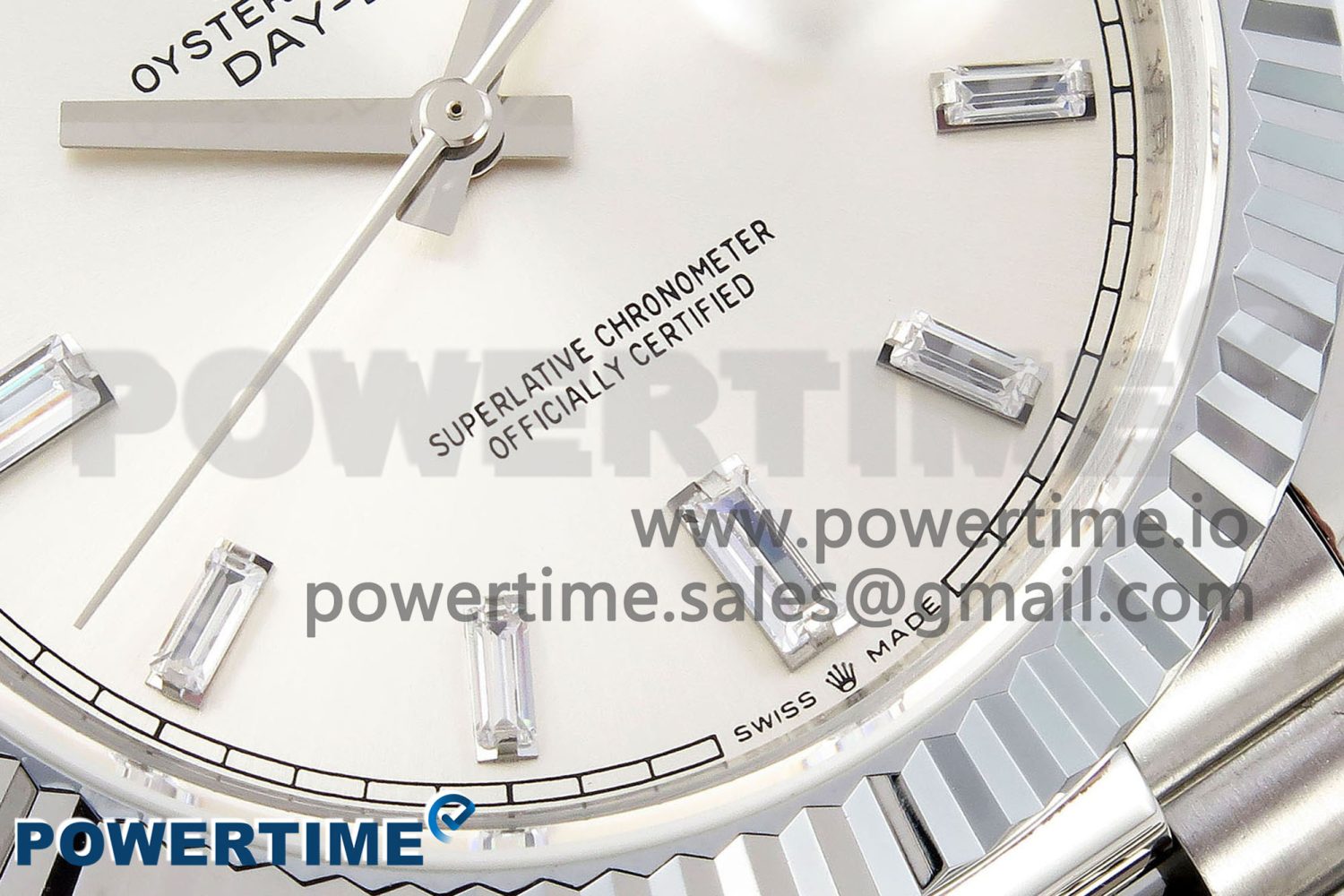 DayDate 40 SS JDF 904L Steel Silver Crystal Dial on President Bracelet VR3255 V3 (Gain Weight) - Image 5