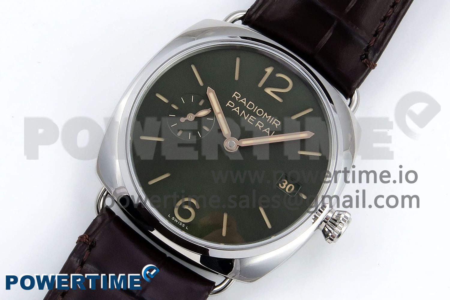 PAM1386 Radiomir 40mm VSF 1:1 Best Edition Green Dial on Brown Leather Strap P900 - Image 2
