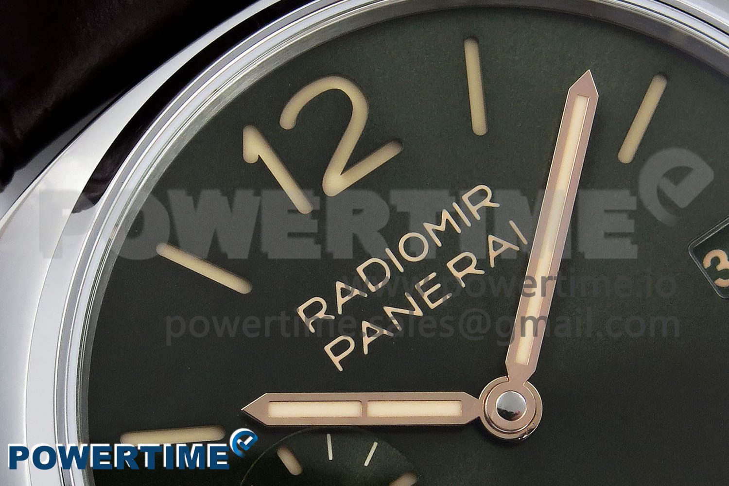 PAM1386 Radiomir 40mm VSF 1:1 Best Edition Green Dial on Brown Leather Strap P900 - Image 4