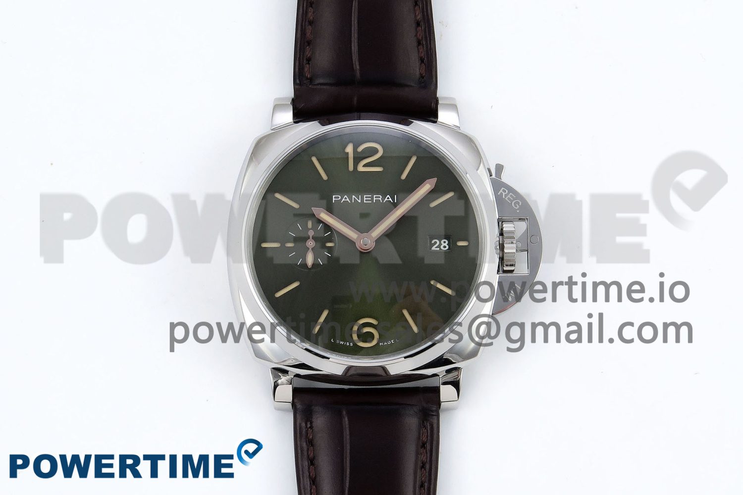 PAM1329 Luminor Due 42mm VSF 1:1 Best Edition Green Dial on Brown Leather Strap P900 - Image 1