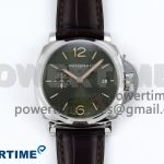 PAM1329 Luminor Due 42mm VSF 1:1 Best Edition Green Dial on Brown Leather Strap P900