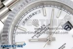 DayDate 40 SS JDF 904L Steel White Stick Dial on President Bracelet VR3255 V3 (Gain Weight) - Image 4