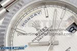DayDate 40 SS JDF 904L Steel Silver Textured Stick Dial on President Bracelet VR3255 V3 (Gain Weight) - Image 4