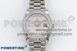 DayDate 40 SS JDF 904L Steel Silver Moon Crystal Dial on President Bracelet VR3255 V3 (Gain Weight)