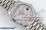DayDate 40 SS JDF 904L Steel Silver Moon Crystal Dial on President Bracelet VR3255 V3 (Gain Weight) - Image 3