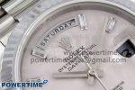 DayDate 40 SS JDF 904L Steel Silver Moon Crystal Dial on President Bracelet VR3255 V3 (Gain Weight) - Image 4