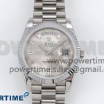 DayDate 40 SS QF 904L Steel Moon Crystal Dial on President Bracelet VR3255 V5 (Gain Weight)