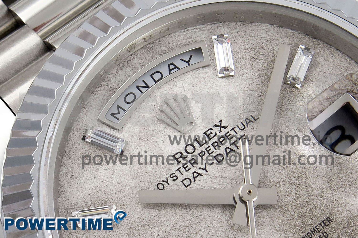 DayDate 40 SS JDF 904L Steel Moon Crystal Dial on President Bracelet VR3255 V3 (Gain Weight) - Image 4