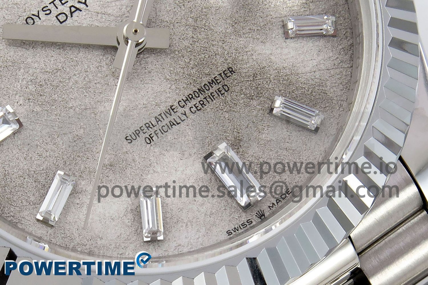 DayDate 40 SS JDF 904L Steel Moon Crystal Dial on President Bracelet VR3255 V3 (Gain Weight) - Image 5