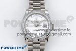 DayDate 40 SS JDF 904L Steel White Roman Dial on President Bracelet VR3255 V3 (Gain Weight)