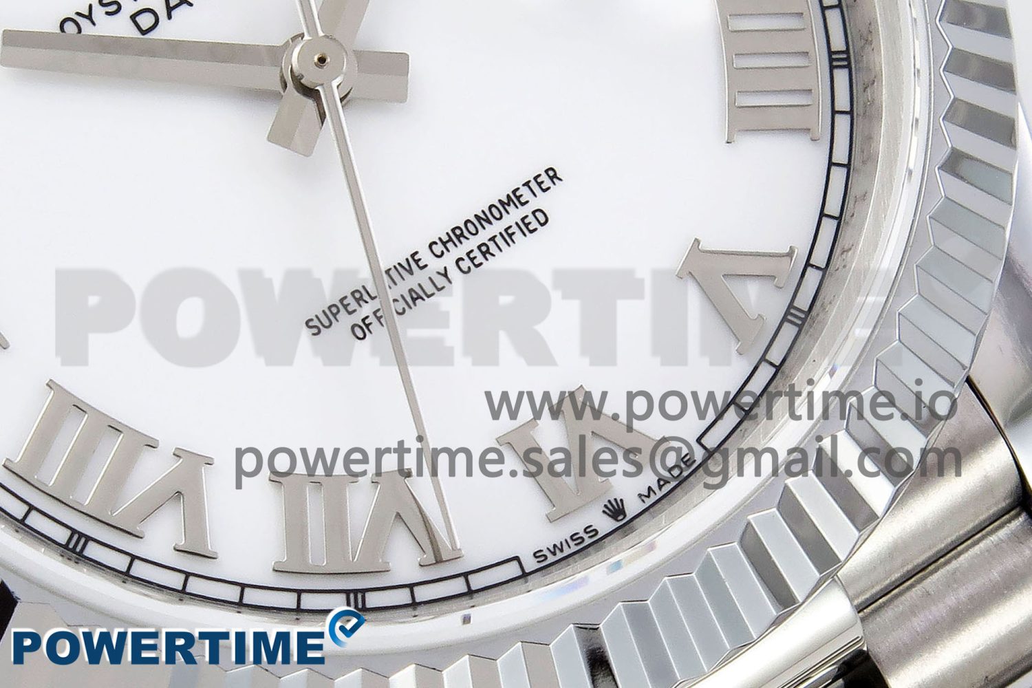 DayDate 40 SS JDF 904L Steel White Roman Dial on President Bracelet VR3255 V3 (Gain Weight) - Image 5