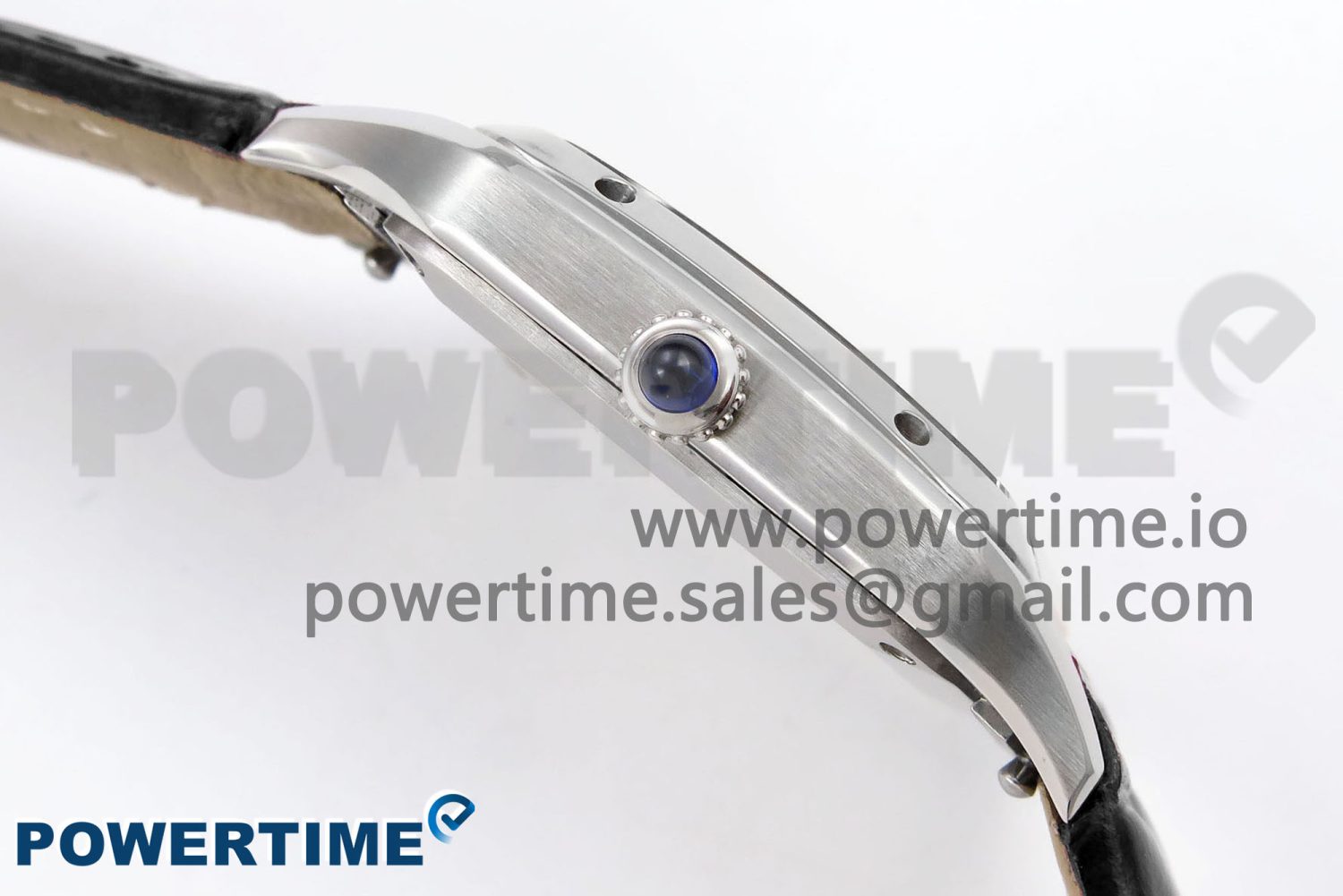 Santos Dumont 27.5mm SS AF 1:1 Best Edition Silver Dial on Black Croco Strap A157 - Image 13