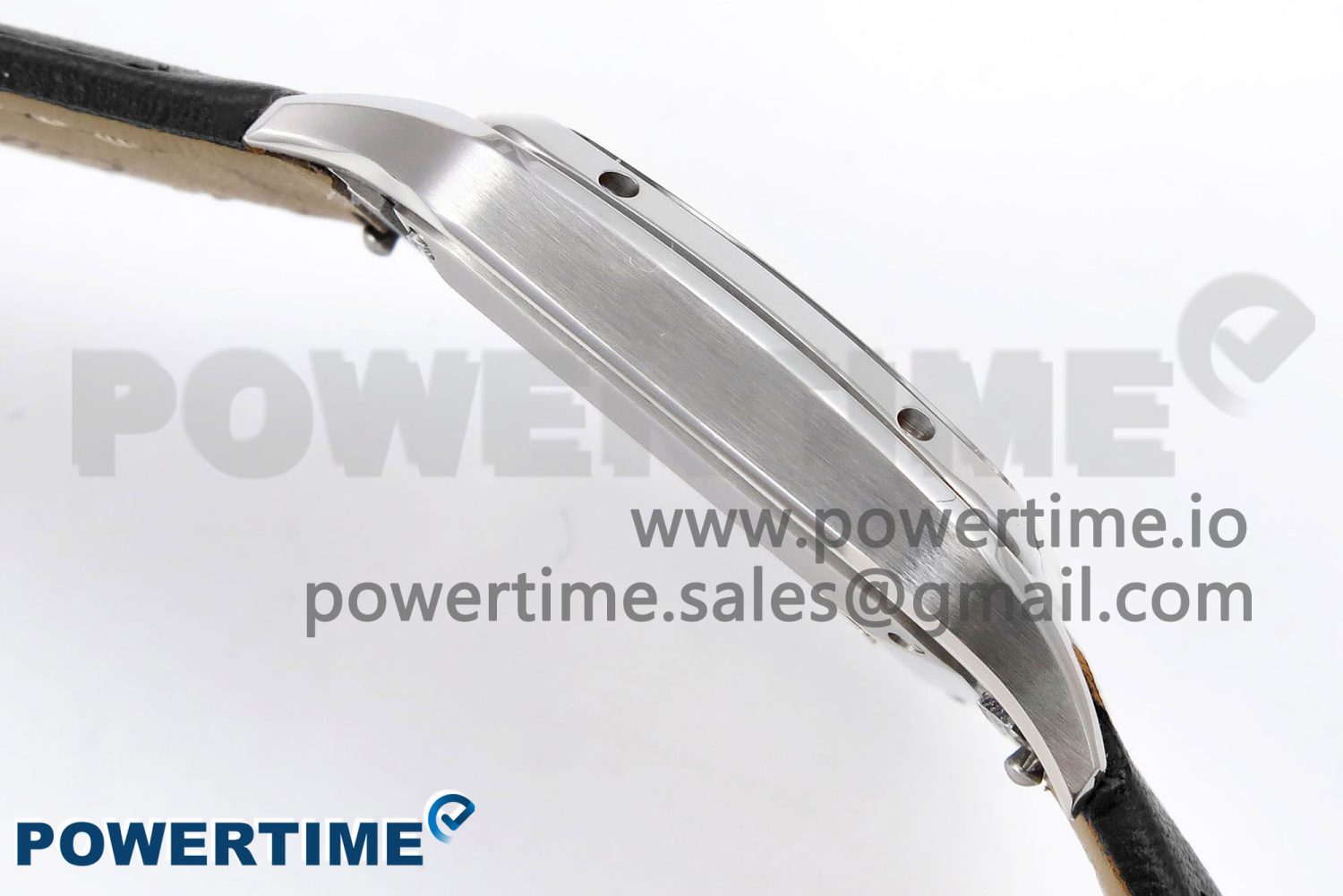 Santos Dumont 27.5mm SS AF 1:1 Best Edition Silver Dial on Black Leather Strap A157 - Image 11
