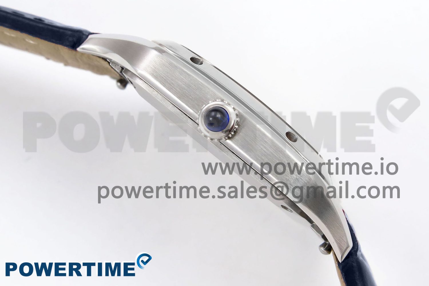 Santos Dumont 27.5mm SS AF 1:1 Best Edition Silver Dial on Blue Croco Strap A157 - Image 13