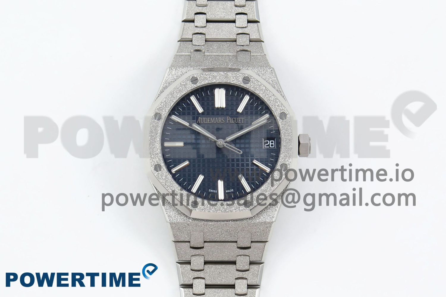 Royal Oak 41mm 15500 SS APSF 1:1 Best Edition Blue Textured Dial on SS Bracelet SA4302 Super Clone - Image 1
