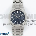 Royal Oak 41mm 15500 SS APSF 1:1 Best Edition Blue Textured Dial on SS Bracelet SA4302 Super Clone