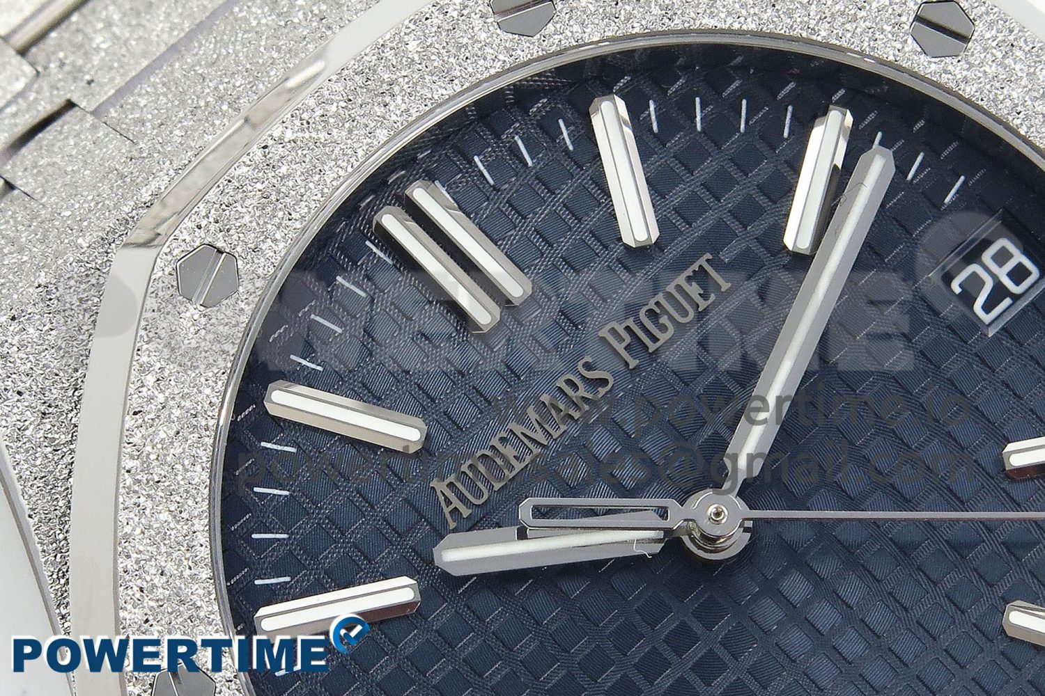 Royal Oak 41mm 15500 SS APSF 1:1 Best Edition Blue Textured Dial on SS Bracelet SA4302 Super Clone - Image 4