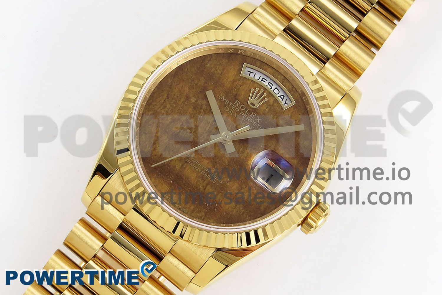 Day Date 36 YG RAF Best Edition Brown Wave Dial on YG Bracelet A2836 - Image 2