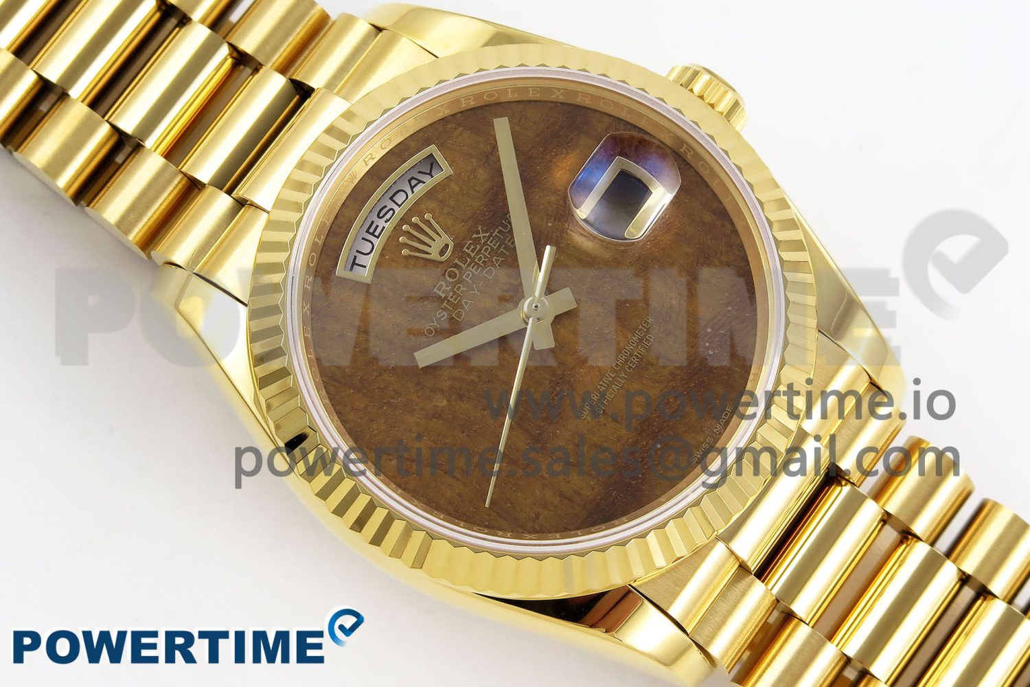Day Date 36 YG RAF Best Edition Brown Wave Dial on YG Bracelet A2836 - Image 3