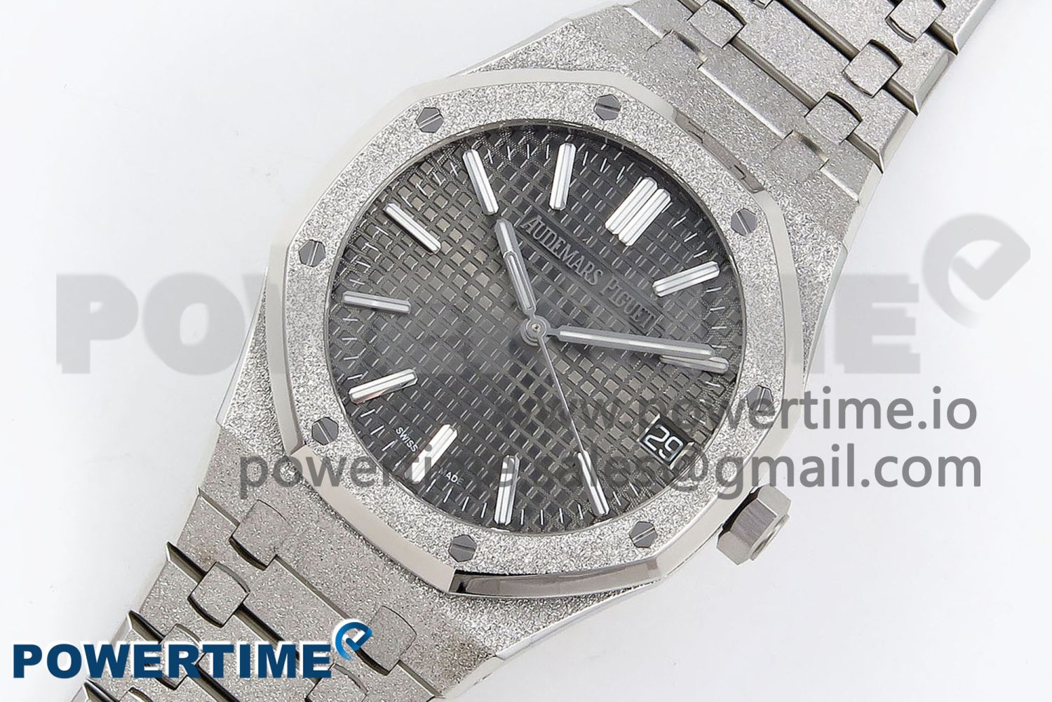 Royal Oak 41mm 15500 SS APSF 1:1 Best Edition Grey Textured Dial on SS Bracelet SA4302 Super Clone - Image 2