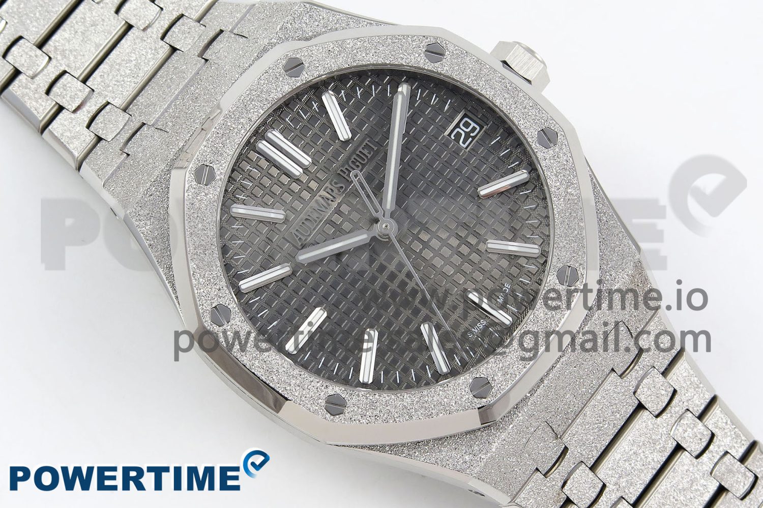 Royal Oak 41mm 15500 SS APSF 1:1 Best Edition Grey Textured Dial on SS Bracelet SA4302 Super Clone - Image 3
