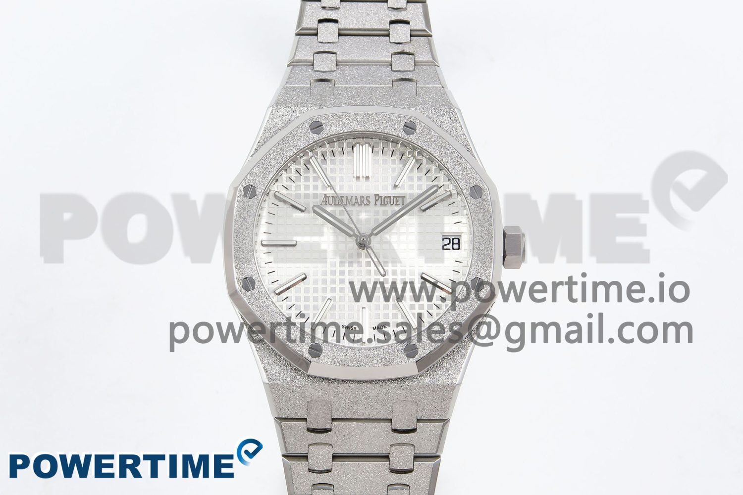 Royal Oak 41mm 15500 SS APSF 1:1 Best Edition White Textured Dial on SS Bracelet SA4302 Super Clone - Image 1