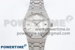 Royal Oak 41mm 15500 SS APSF 1:1 Best Edition White Textured Dial on SS Bracelet SA4302 Super Clone