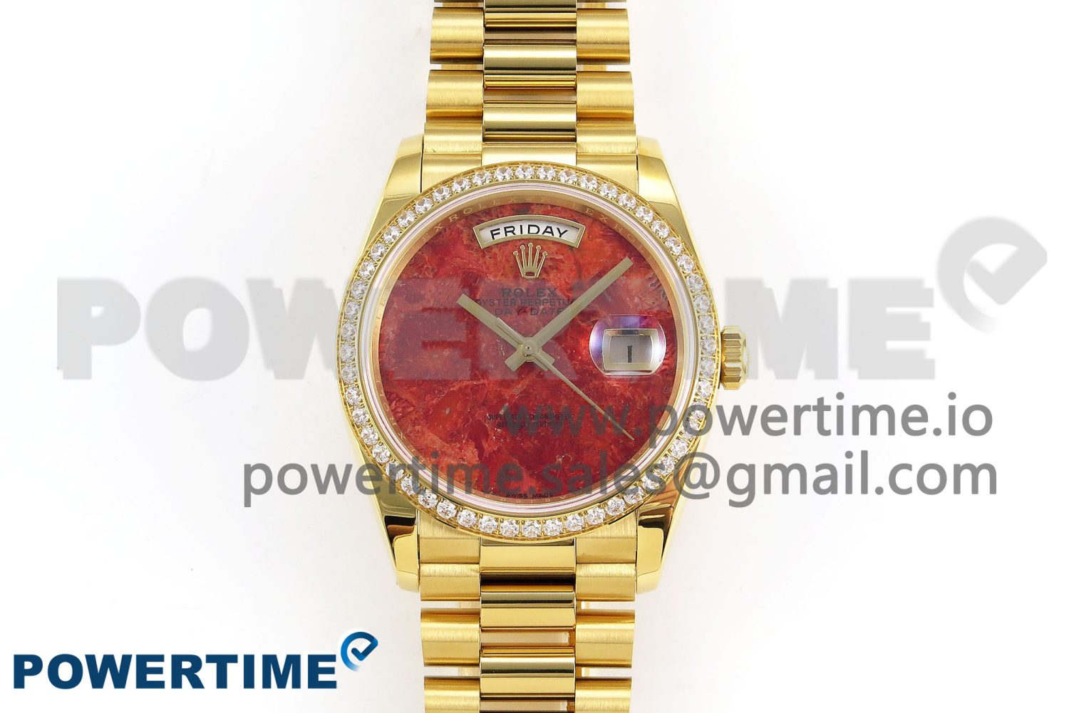 Day Date 36 YG RAF Best Edition Diamond Bezel Rock Dial on YG Bracelet A2836 - Image 1