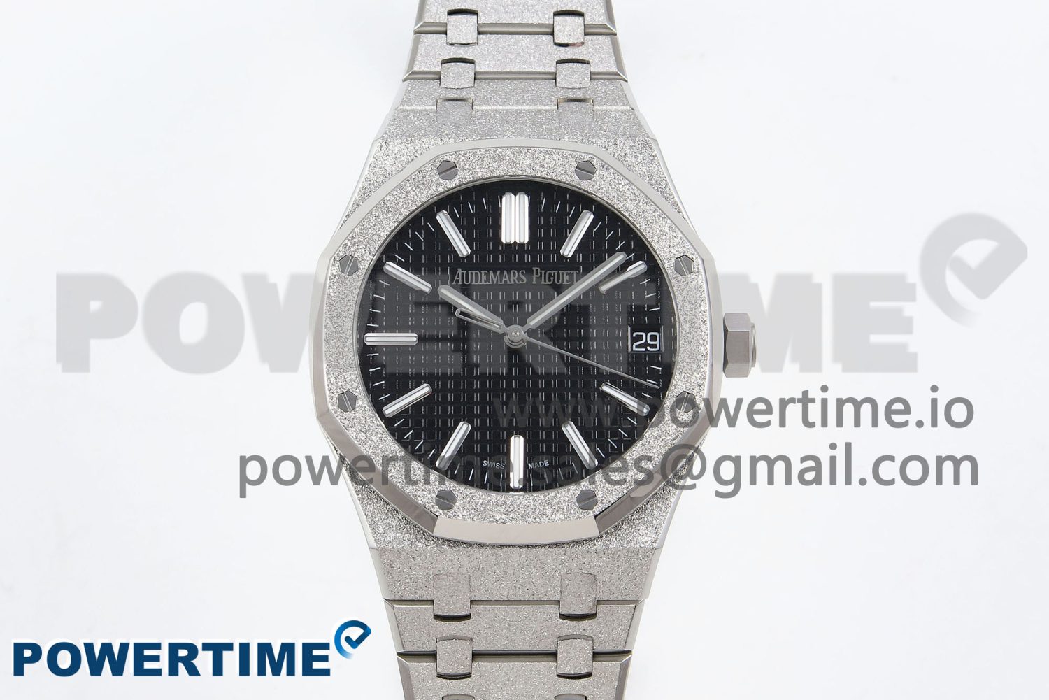 Royal Oak 41mm 15500 SS APSF 1:1 Best Edition Black Textured Dial on SS Bracelet SA4302 Super Clone - Image 1