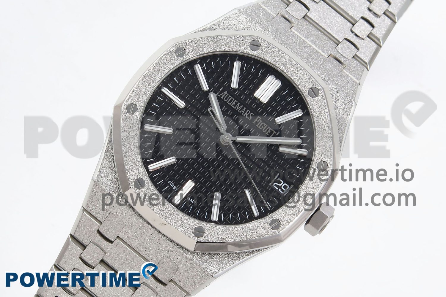 Royal Oak 41mm 15500 SS APSF 1:1 Best Edition Black Textured Dial on SS Bracelet SA4302 Super Clone - Image 2
