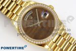 Day Date 36 YG RAF Best Edition Diamond Bezel Brown Wave Dial on YG Bracelet A2836 - Image 3