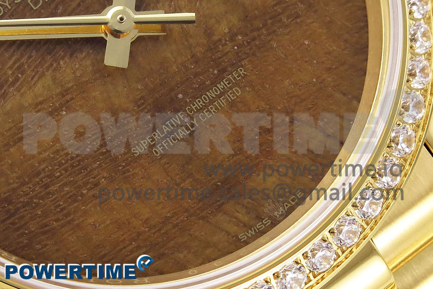 Day Date 36 YG RAF Best Edition Diamond Bezel Brown Wave Dial on YG Bracelet A2836 - Image 5